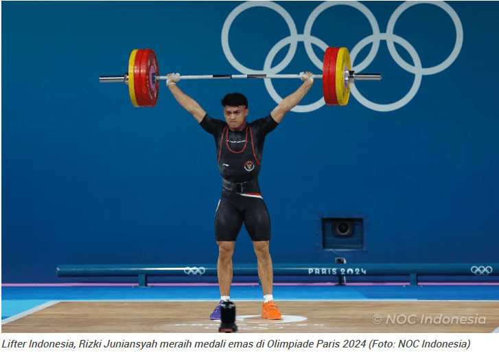 Sabet Emas Sekaligus Bikin Rekor, Ini Momen Emosional Rizki Juniansyah di Olimpiade Paris 2024