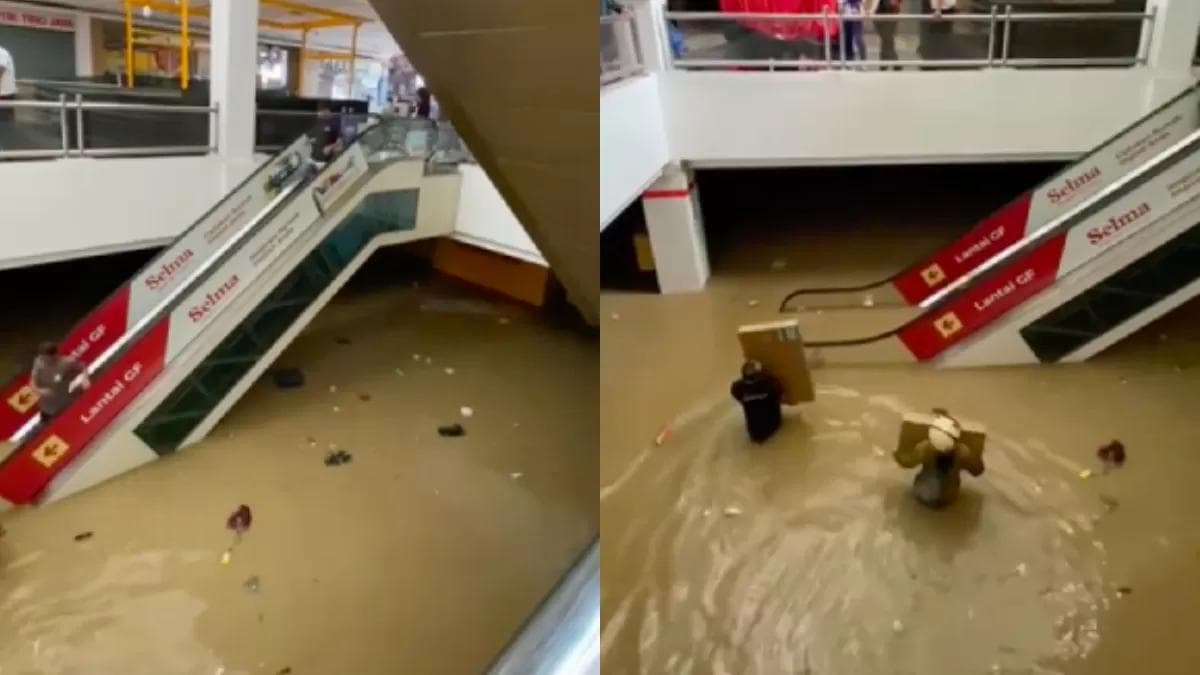 Mega Mall Bekasi 'Tenggelam': Banjir Kepung Parkiran, Kendaraan Terjebak