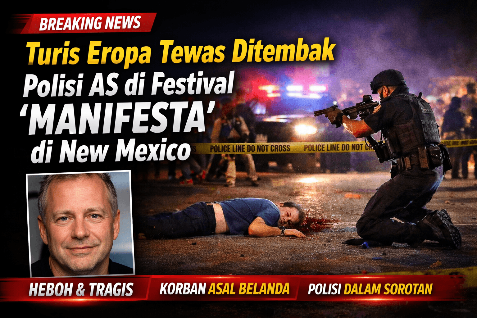 Polisi AS Tembak Mati Warga Eropa di Festival Manifesta, Picu Kecaman Internasional